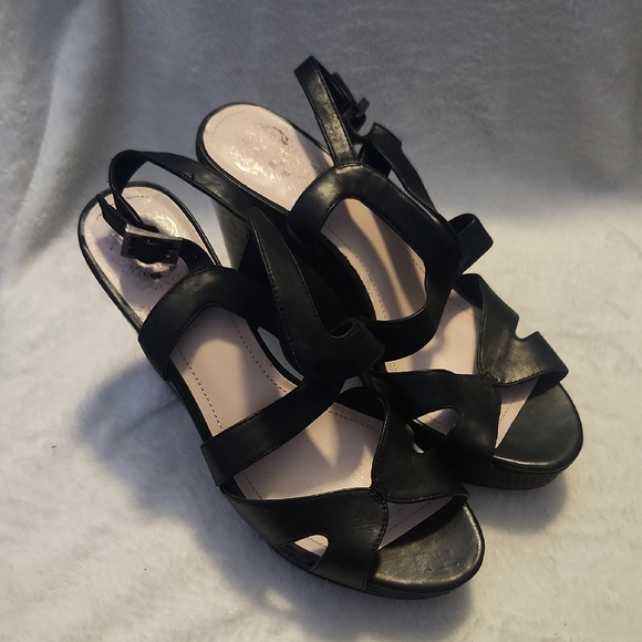 Vince Camuto Shoes - EUC like New! Vince Camuto Elegant Black Women's Wedge Sandals Size 8